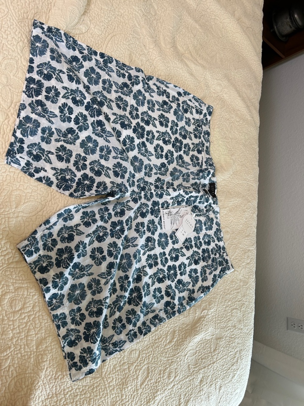 Jachs Men’s Blue and White Floral Swim Trunks